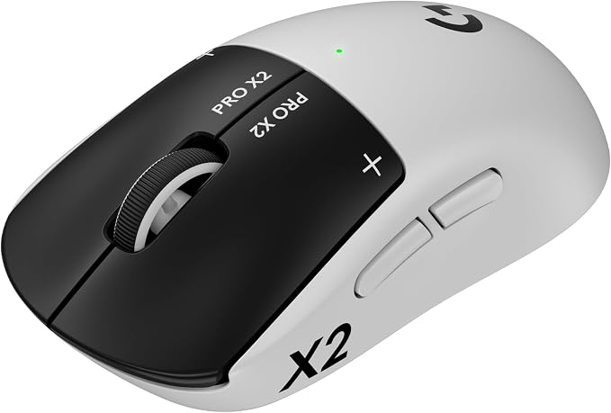 Logitech G PRO X2 SUPERSTRIKE LIGHTSPEED kabellose Gaming-Maus Super schnell, äußerst leicht (61 g), anpassbare Klick-Haptik, USB-C-Aufladung, für PC/Mac/Laptop - Weiß