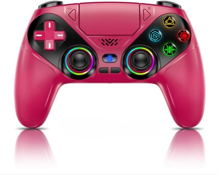 Nonbliep RGB Wireless Controller für PS5/Slim/Pro/PC, Gamepad mit Back Paddles, Turbo, Makro, Lautsprecher, Dual Vibration, 6 Achsen Sensor, Touchpad & 3.5-mm-Audioanschluss