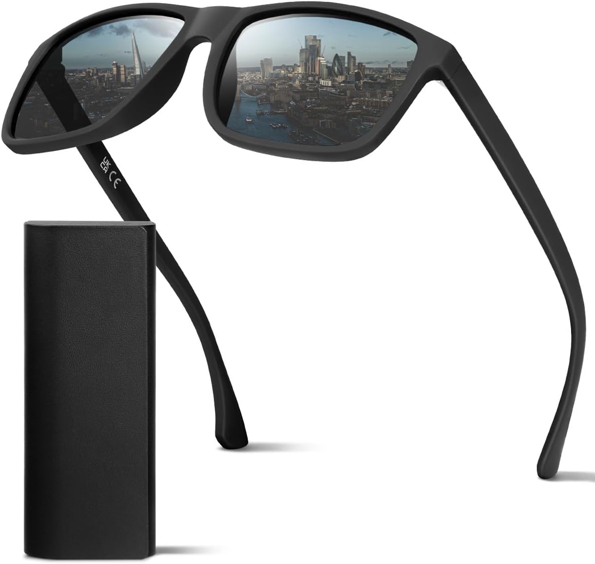 Sonnenbrille Herren Polarisiert, UV400 Schutz, Leichter TR-Rahmen, Stylische Sonnenbrillegeeignet Für Autofahrten, Reisen und Outdoor-Sport, Kategorie 3