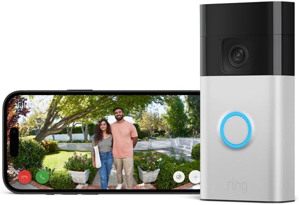 Zertifiziert und generalüberholt Ring Akku-Videotürklingel(Batt. Video Doorbell 2024)WLAN-Videotürklingel-Sicherheitskamera,Selbstinstallation(in 5 Min)|mit eingebautem AkkuIPrivatsphäre-Einstellungen