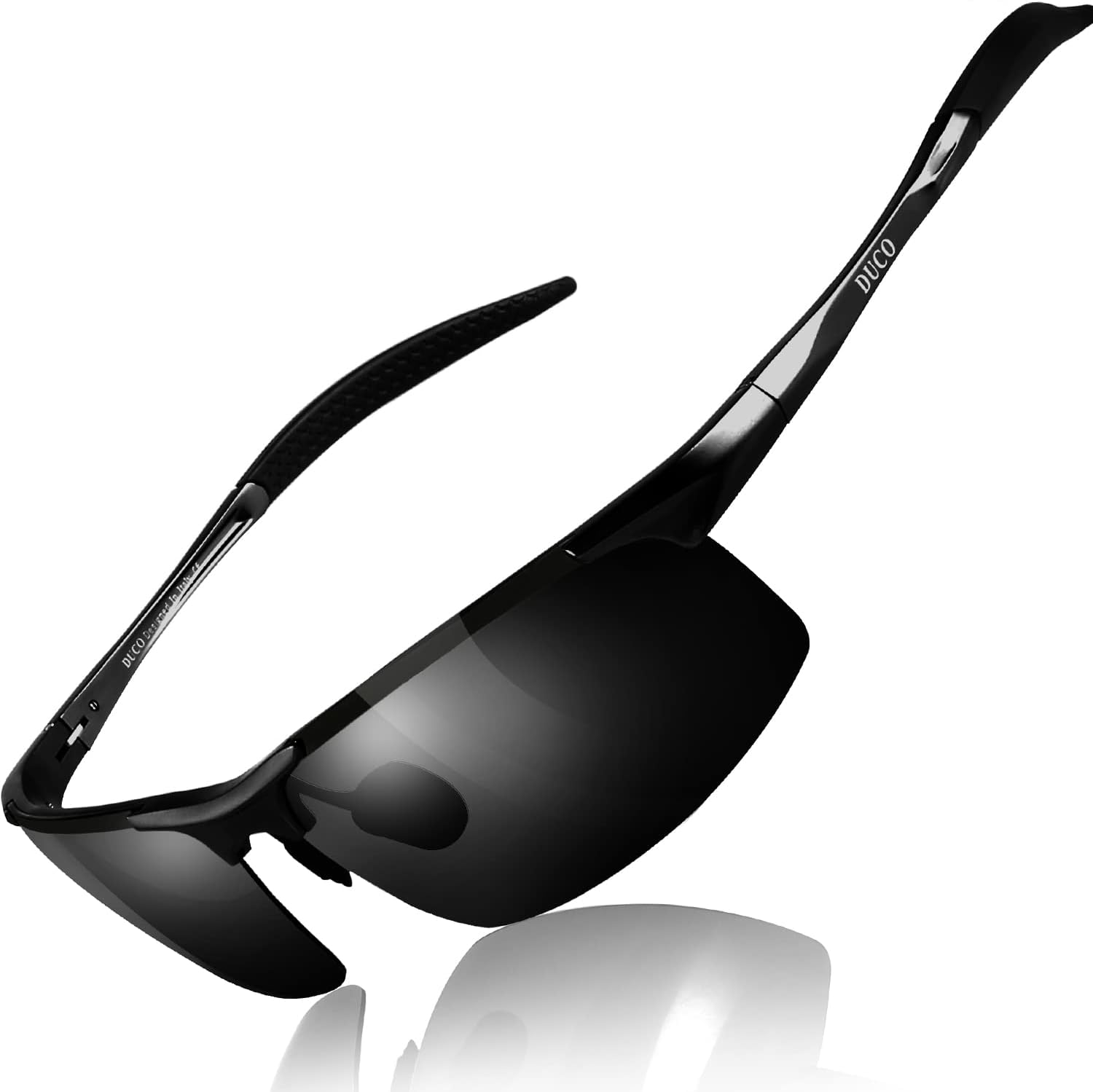 DUCO Polarisierte Sonnenbrille Herren Al-Mg Metallrahmen Sportbrille 8177S | 25g Ultraleichte Fahrerbrille für Männer, UV4...