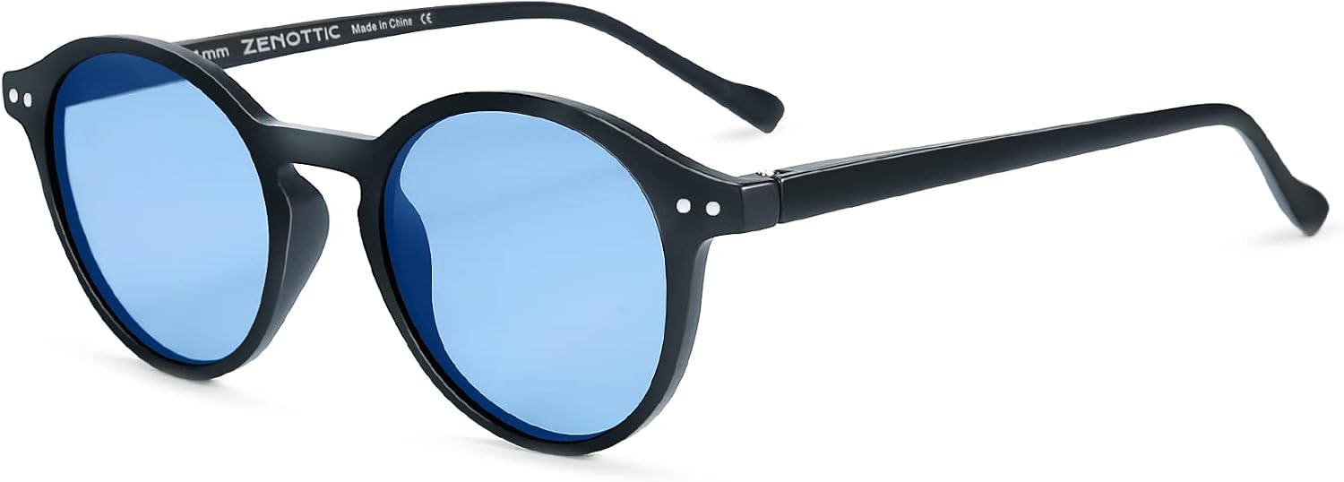 ZENOTTIC Sonnenbrille Polarisiert Rund Retro Klassisch UV 400 Schutz Vintage Rahmen f¨¹r Herren Damen ¡­