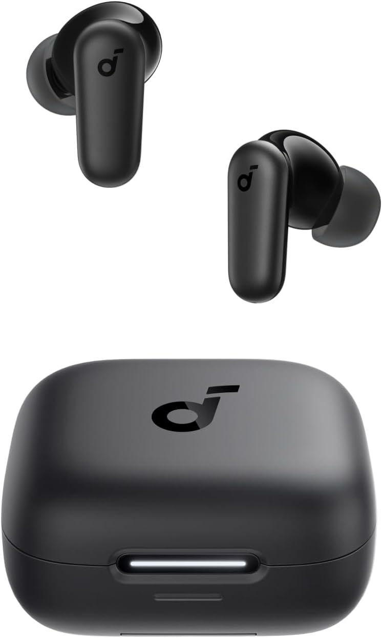 soundcore by Anker P30i Kabellose Ohrhörer smarter Geräuschunterdrückung kraftvollem Bass, 10h/45h Akku, 2-in-1-Schutzhülle und Smartphone-Halterung, IP54, Bluetooth 5.4, Transparenzmodus