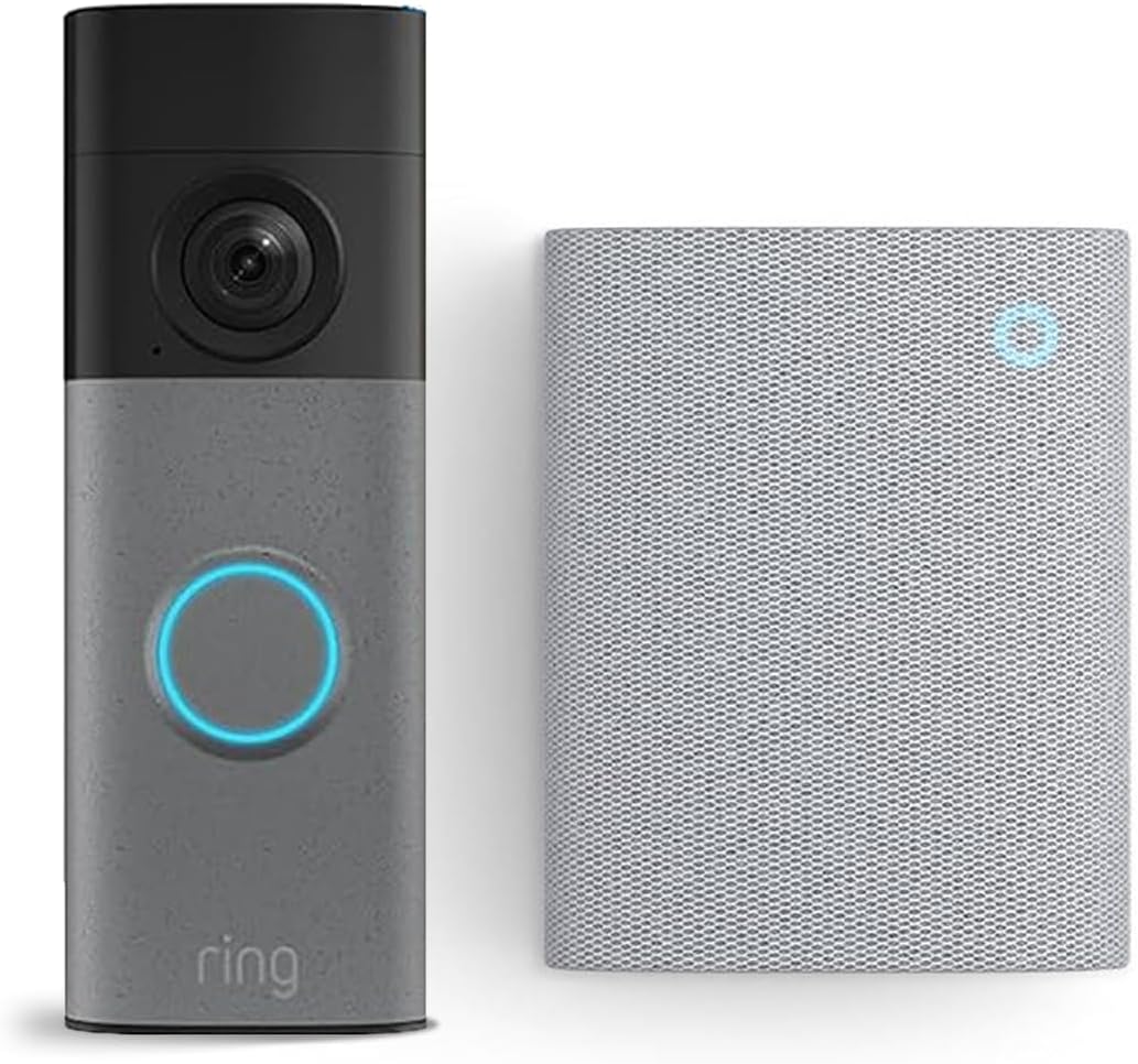Ring Battery Video Doorbell (neueste Gen.) + Chime (3. Gen.) | Videotürklingel-Kamera mit Retinal 2K, optimierter Zoom (bis zu 6x) | Eingebauter Akku | 30 Tage Gratiszeitraum für Ring-Abonnement