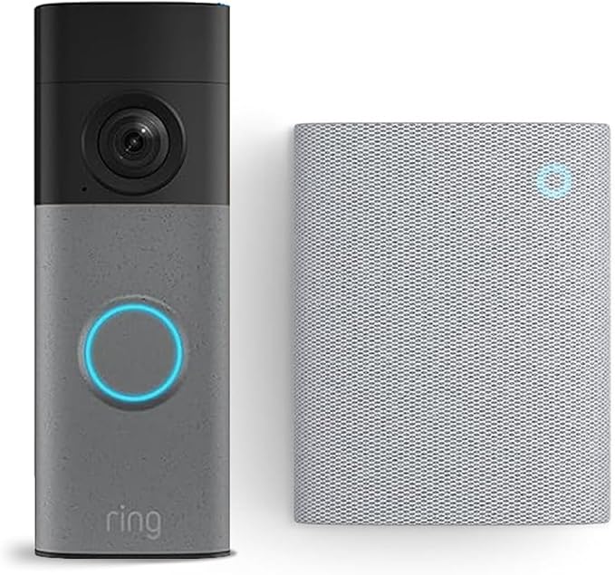 Ring Battery Video Doorbell (neueste Gen.) + Chime (3. Gen.) | Videotürklingel-Kamera mit Retinal 2K, optimierter Zoom (bis zu 6x) | Eingebauter Akku | 30 Tage Gratiszeitraum für Ring-Abonnement