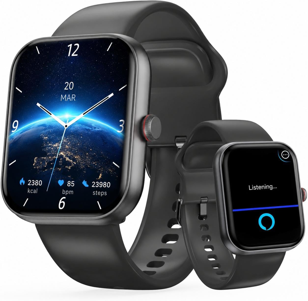 uaue Smartwatch Herren, 1,91" Smart Watch mit Alexa & Telefonfunktion | 30 Tage Akku, 108+ Sportmodi Fitnessuhr mit Herzfrequenz/Schlafmonitor, IP68 Wasserdicht Pulsuhr für Samsung/iOS/Android