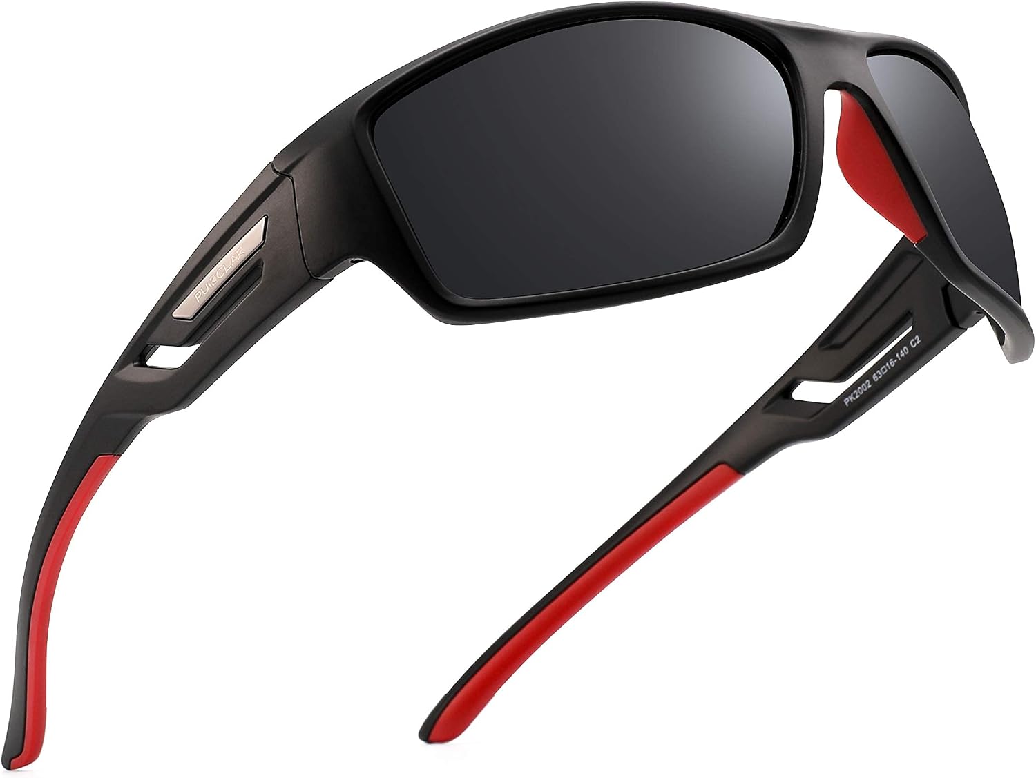 PUKCLAR Polarisierte Sportsonnenbrille Herren & Damen, UV400 Schutz Kat.3 | Leichter TR90-Rahmen ent...