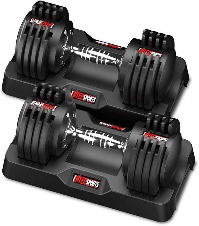 EnterSports 10kg/12kg/18kg/20kg/27kg/40kg Verstellbare Hanteln Einstellbare Platzsparende Hantel, Hanteln mit rutschfestem Griff,Gut für Zuhause, Büro, Fitnessstudio, Körpertraining