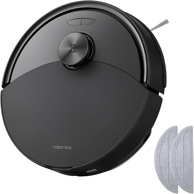 roborock Q10 S5-Set Saugroboter mit Wischfunktion, 10.000 Pa Saugkraft Dual Anti-Tangle System, Auto Lifting Mopping, Flexible App-Steuerung, Ideal für Tierhaare&Teppiche&Hartböden (Schwarz)