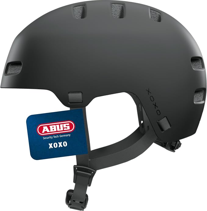 ABUS Fahrradhelm XOXO - Cityhelm im Skater-Look - Helm für Skateboard, Fahrrad, Scooter - mit optimiertem Kinnpolster - für Jugendliche und Erwachsene