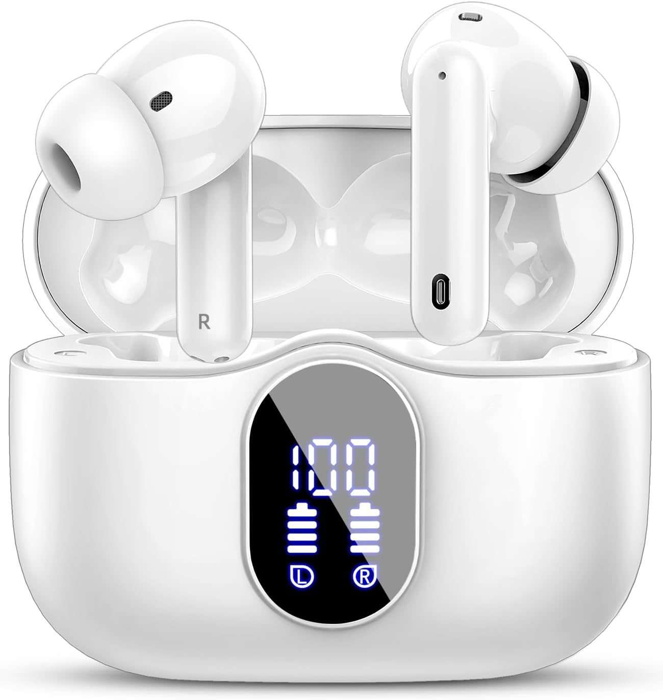Kopfhörer Kabellos Bluetooth, Bluetooth 5.4 Kopfhörer, Tiefer Bass Ohrhörer | 4 ENC Lärmreduzierung ...