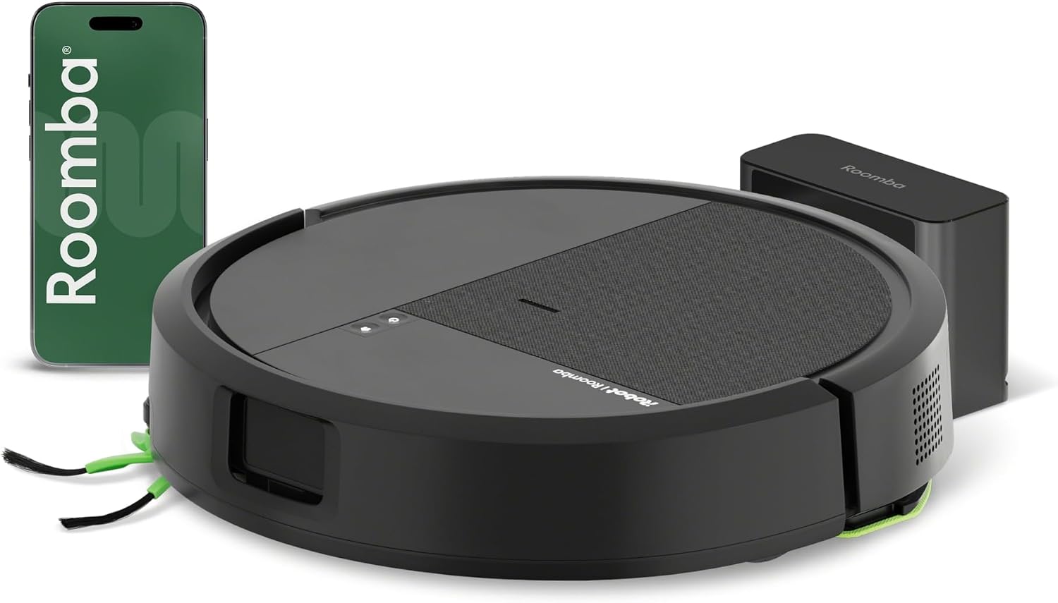 Roomba 115 Saugroboter, 15.000 Pa Saugkraft, Laser-Navigation Borsten-Gummibürste mit Kammstruktur gegen Verheddern, ausziehbare Seitenbürste, Kantenreinigung, 19 mm Hindernisüberquerung