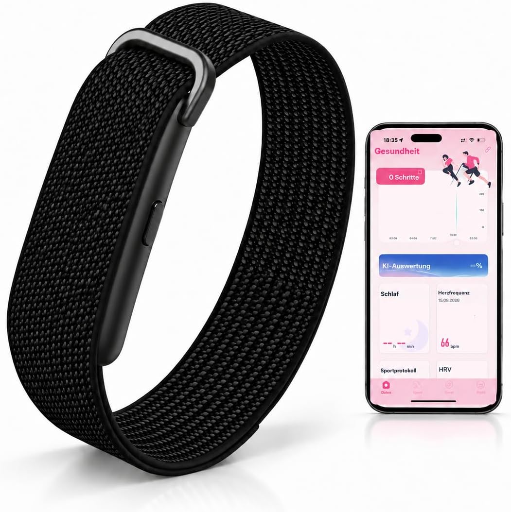 Fitness Tracker ohne Display, 24/7 Wellness-Tracking mit Herzfrequenz & SpO2, 170+ Sportmodi, 20-30 Tage Akkulaufzeit, IP68 Wasserdicht, 25g Leichtgewicht Smartband für Damen Herren