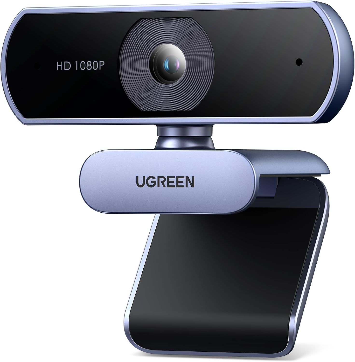 UGREEN FineCam Lite 1080P, Dual-Mikrofon, Fixfokus, mit Privacy Cover USB-A Webcam, Full HD 1080P 30FPS, 90° FOV, 360° Drehung, automatische Lichtkorrektur, Rauschunterdrückung, Plug and Play