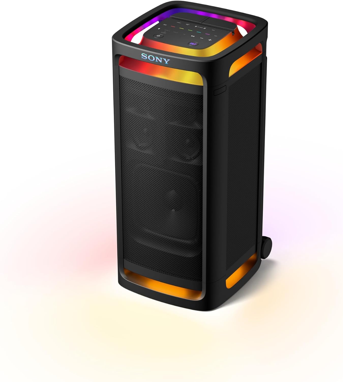Sony ULT Tower 9 AC - Ultimativer Bluetooth-Party-Lautsprecher, netzbetrieben, 2 ULT Power Sound Modi, X-Balanced Speaker, 360° Beleuchtung & Sound, Karaoke-Eingänge - Schwarz
