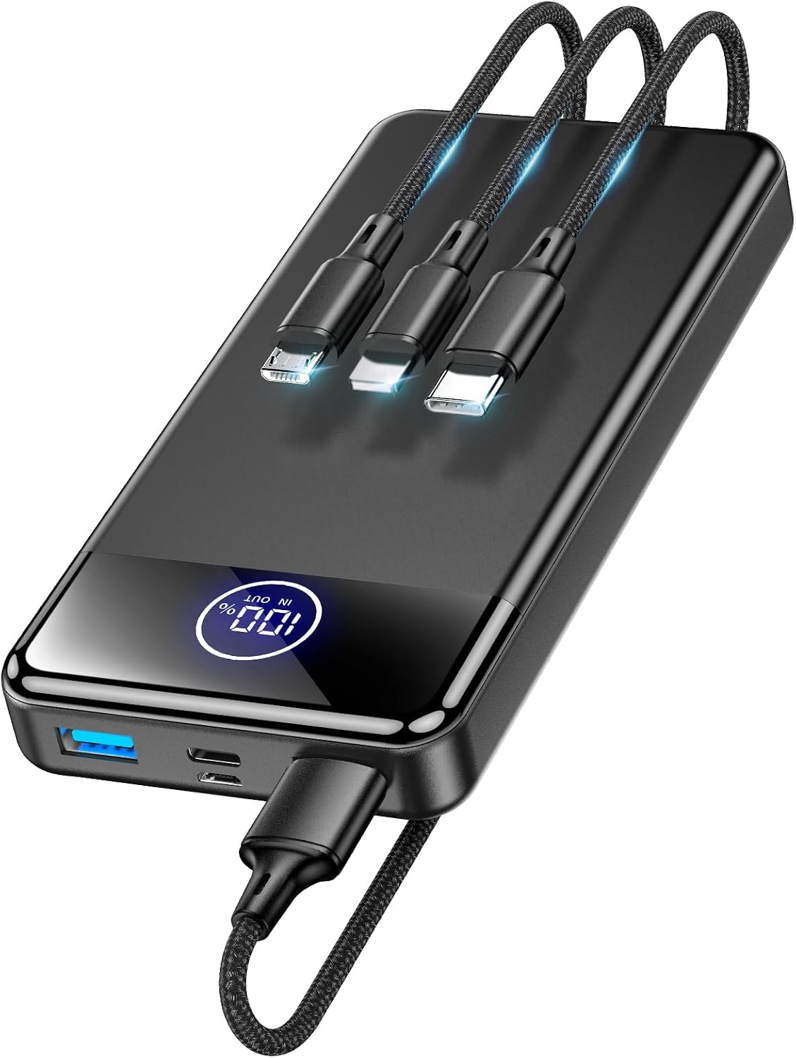 Power Bank, 26800mAh mit 3-in-1 Kabel, Schiefergrau | Schnellladen USB-C, Reise-Essential Externer HandyAkkus für iPhone 17/16/15/14/13/12, Xiaomi, iPad