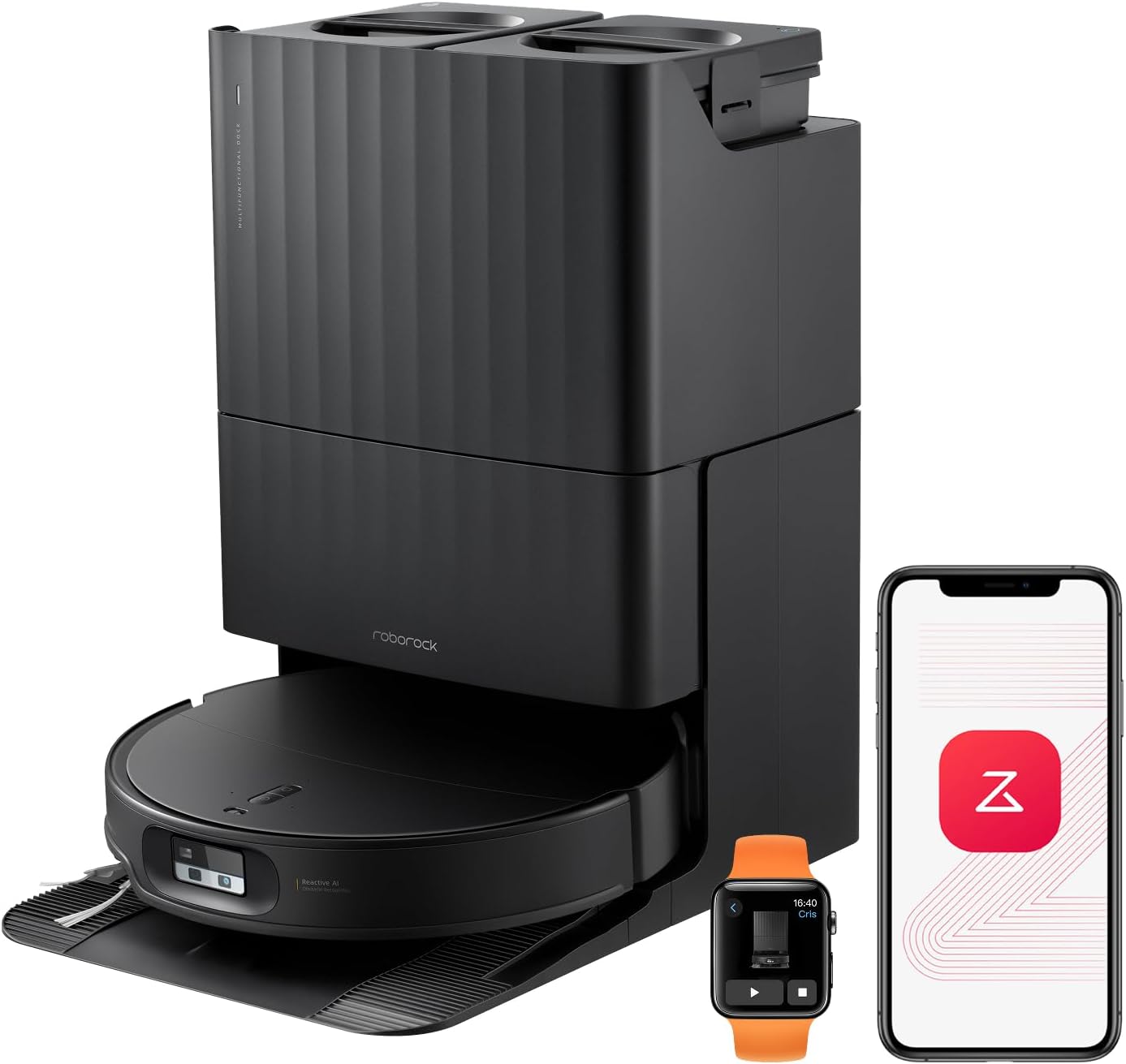 roborock Qrevo Edge 2 Saugroboter mit Wischfunktion, 25.000Pa Saugkraft | 80 °C Heißwasser-Moppwäsch...