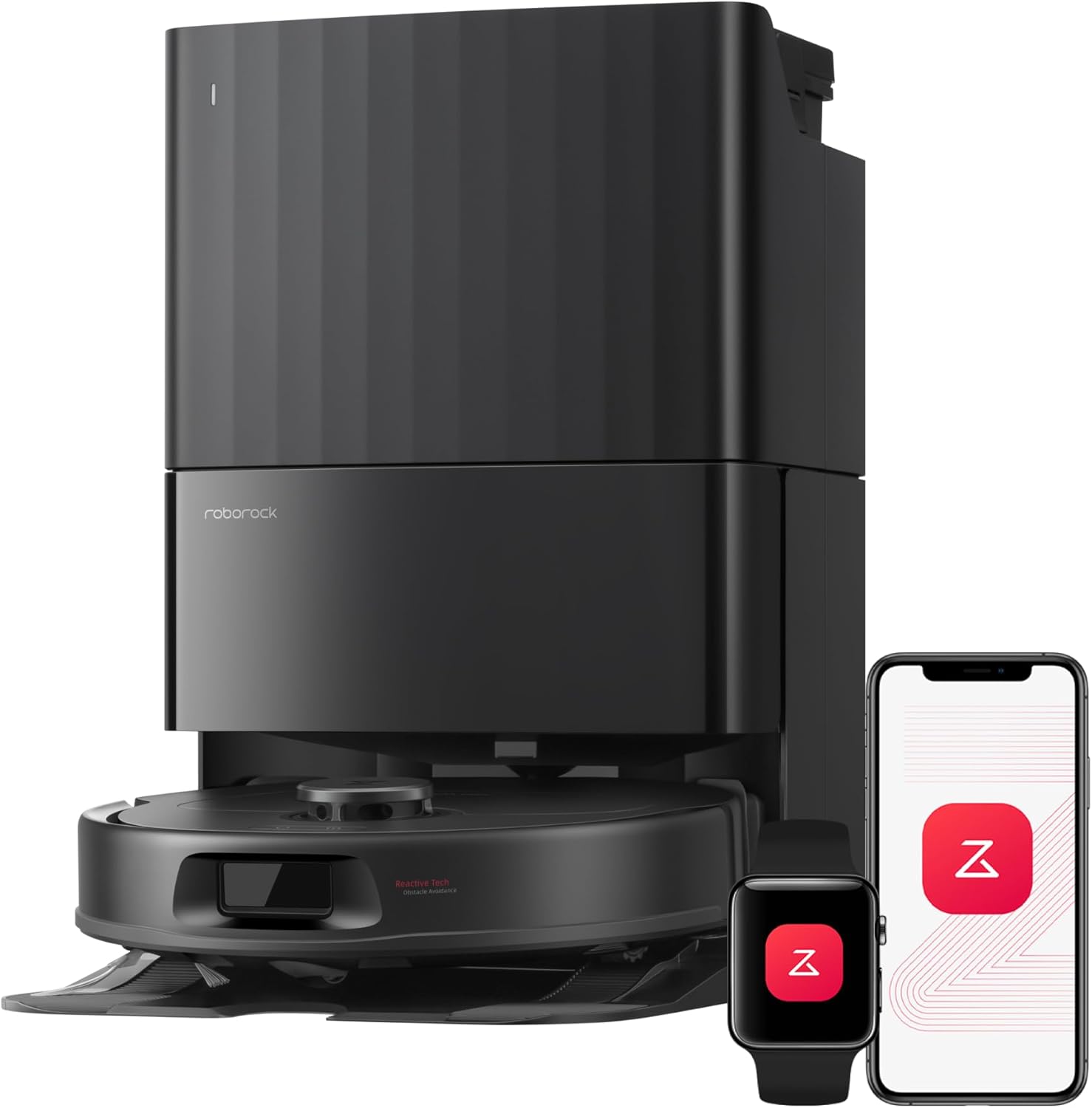 roborock Qrevo S Pro Saugroboter mit Wischfunktion, 18.500 Pa Saugkraft verbessert von QV 35A, 75 °C Heißwasser-Moppreinigung, Anti-Tangle System, Hindernisvermeidung, All-in-One Dock (Schwarz)