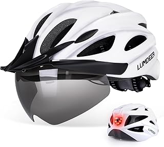e Anzeige – LUMDEER Fahrradhelm Herren und Damen Erwachsene mit Visier und Licht | Radhelm mit Rücklicht, Magnet...