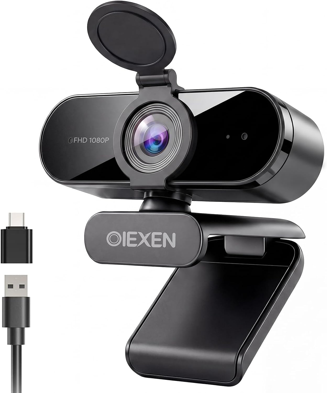 OIEXEN 1080p Webcam mit Mikrofon & Rauschunterdrückung, Full HD PC Kamera | Automatische Lichtkorrek...