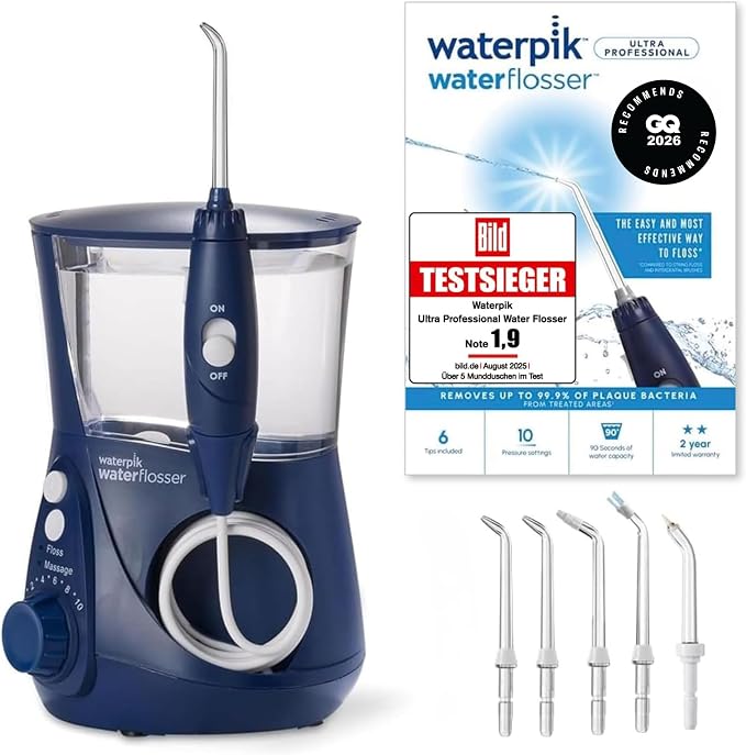 Waterpik Ultra Pro Munddusche, Mehrfach Testsieger 2026, 10 Druckstufen | Zahnzwischenreinigung, 2x ...