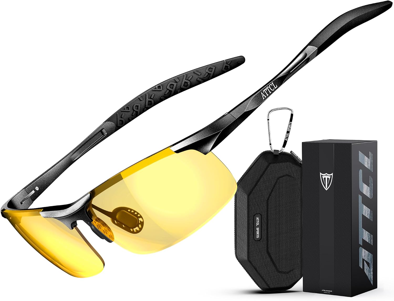 ATTCL Sonnenbrille Herren Polarisiert Sports UV400 Leicht Wrap-Around AL-MG | HD TAC Linse, Blendsch...