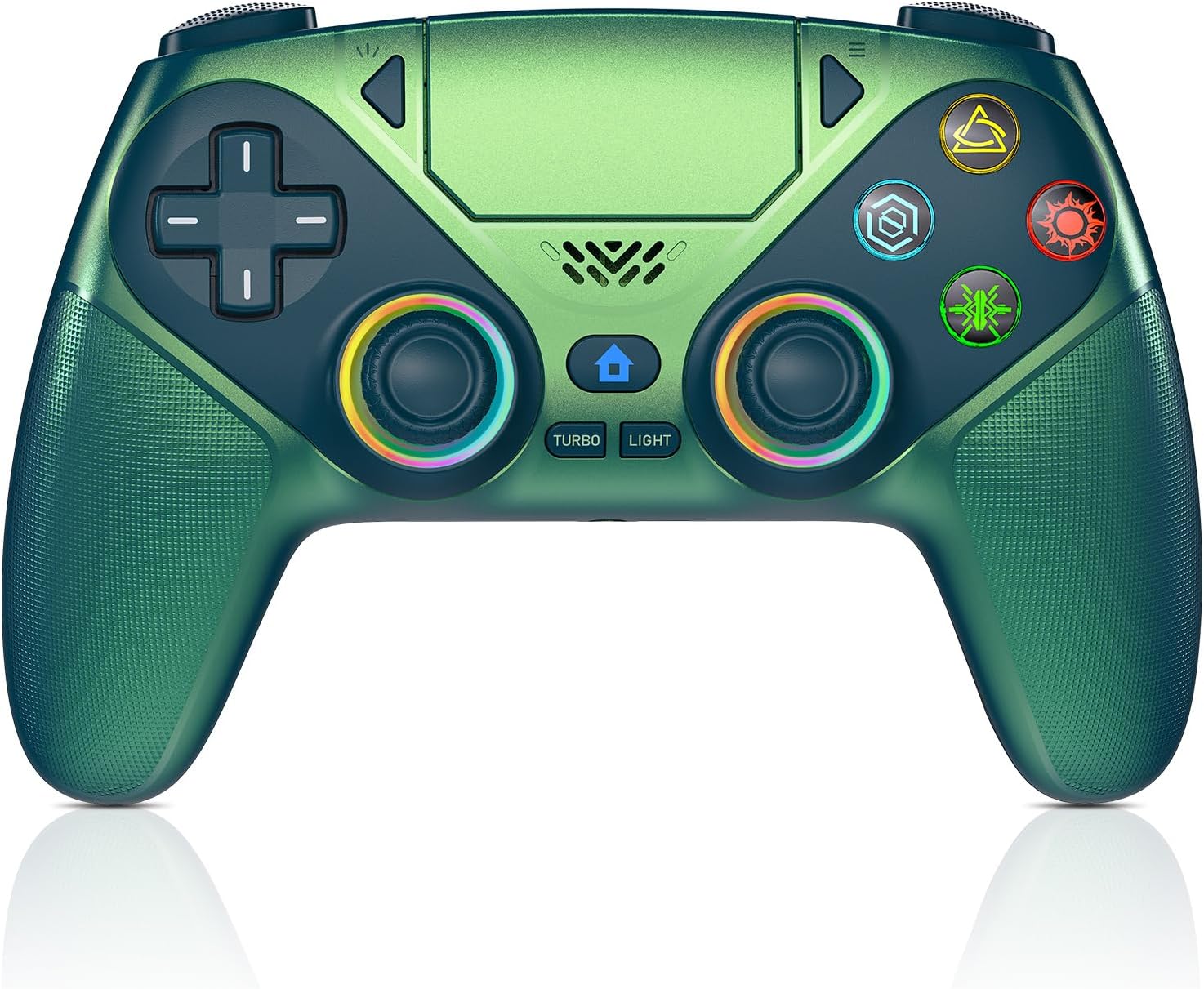 Lapezei RGB Wireless Controller für PS5/Slim/Pro/PC, Bluetooth mit Back Paddles, Turbo, Makro, Lautsprecher, Dual-Vibration, 6-Achsen-Sensor, Touchpad & 3.5-mm-Audioanschluss