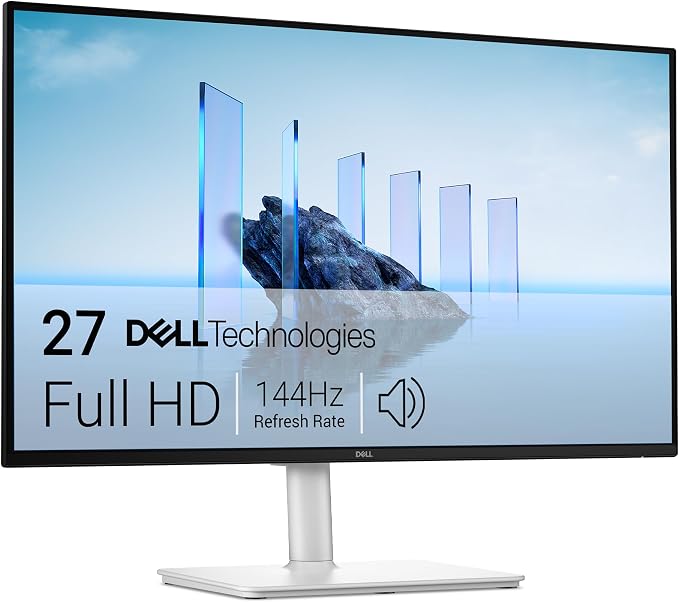 Dell 27 Plus Monitor - S2725HSM, Full HD (1920x1080), 144Hz, IPS, 1ms MPRT AMD FreeSync, 99% sRGB, Höhenverstellbar, Eingebaute Lautsprecher, 2 HDMI, 3 Jahre Garantie, Weiß