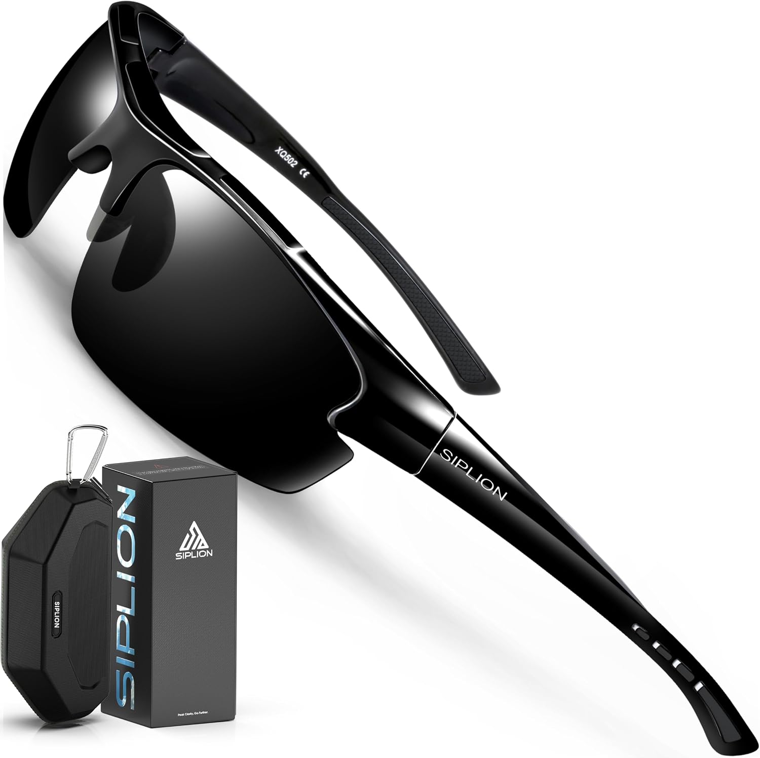 SIPLION Sport Sonnenbrille Herren Polarisiert UV400 Leichter TR90 Rahmen | TAC CAT 3 Gläser im umhül...