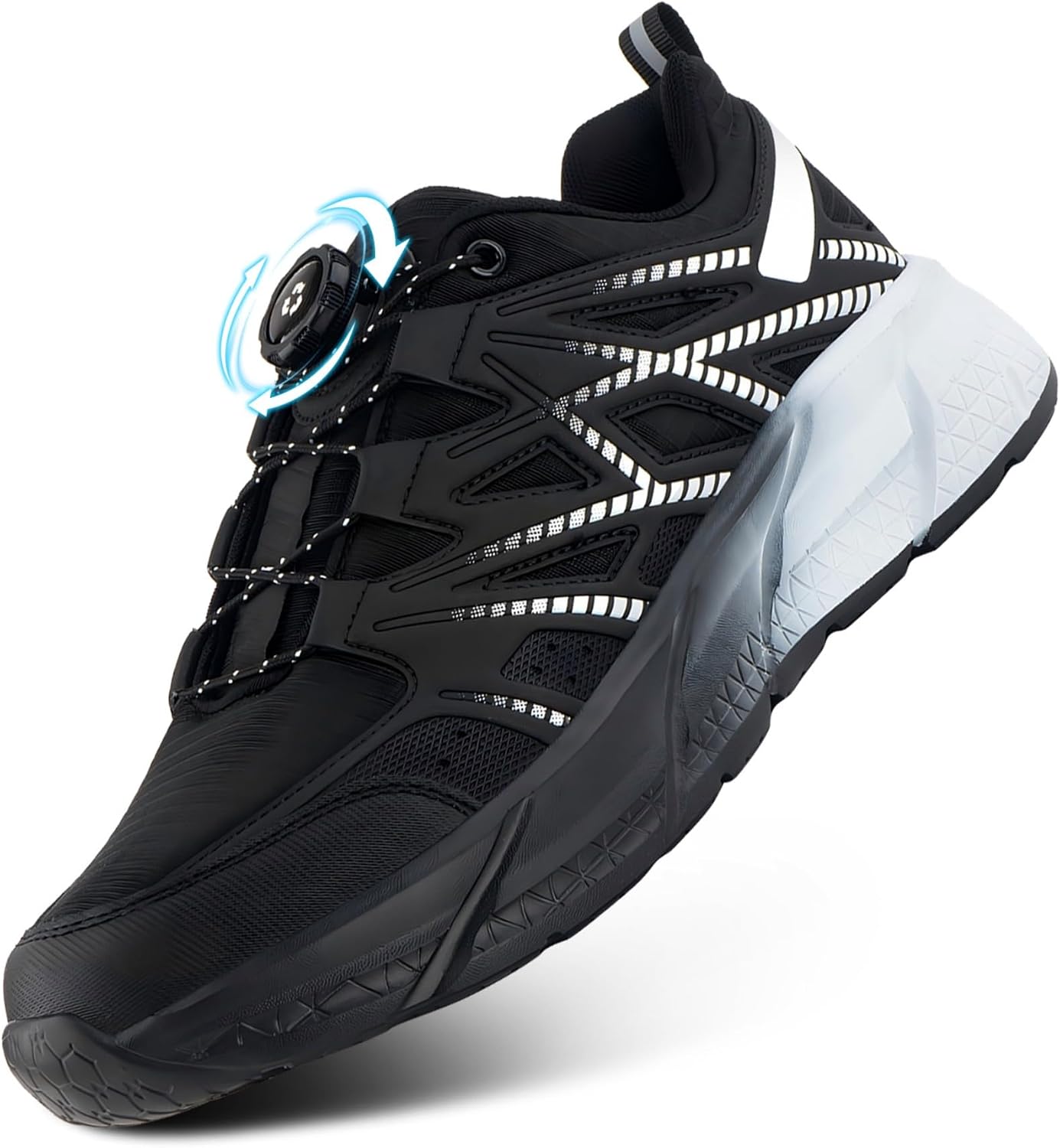 Hitmars Laufschuhe Herren Damen mit Drehverschluss Leicht | Schnellschnürung, Atmungsaktives, Fußgew...