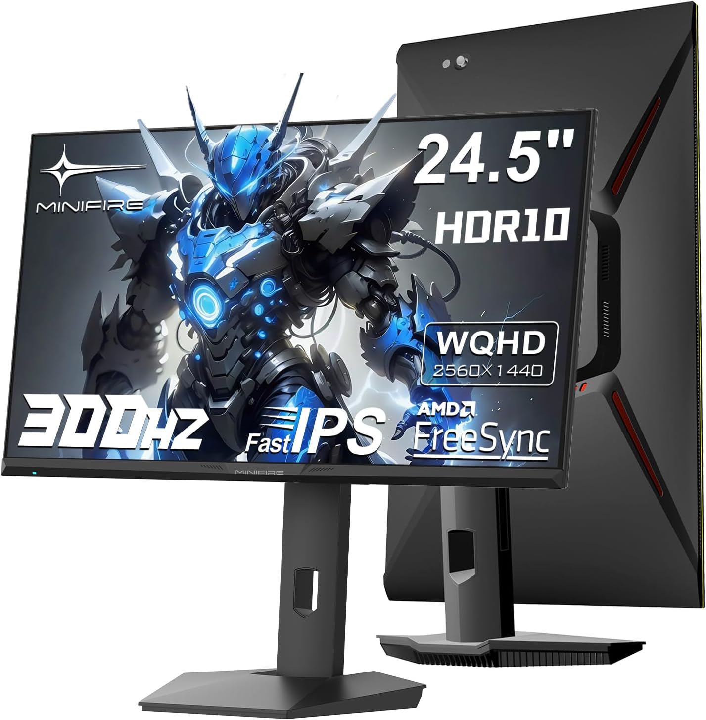 Minifire 24.5" WQHD 300Hz Gaming Monitor 1ms HDR (MFG25F6Q Pro) | Fast IPS Panel, AdaptiveSync, sRGB...