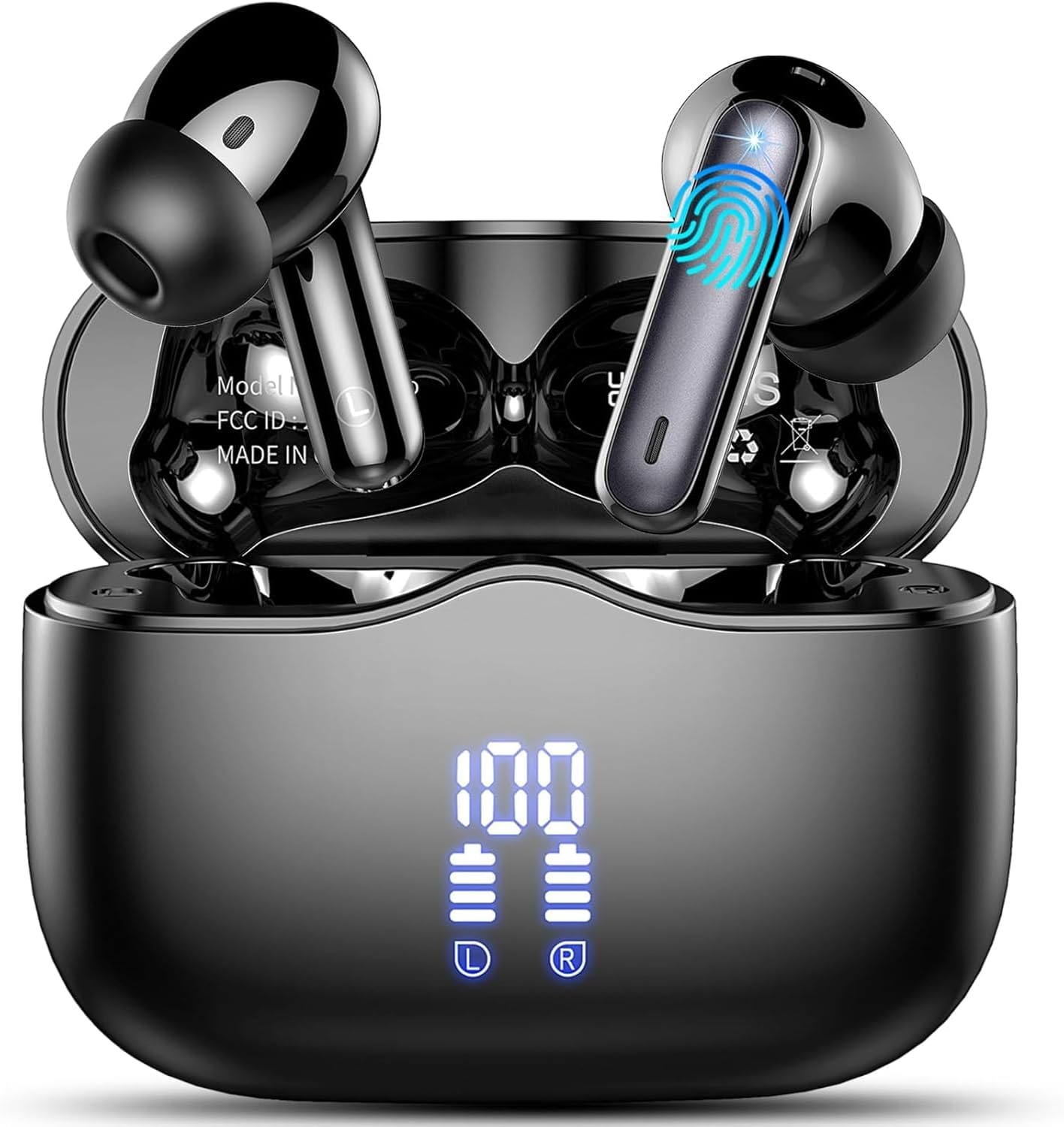 Bluetooth Kopfhörer, Kopfhörer Kabellos Bluetooth 5.4, Tiefer Bass Ohrhörer | 40Std Tiefer Bass, 4 E...