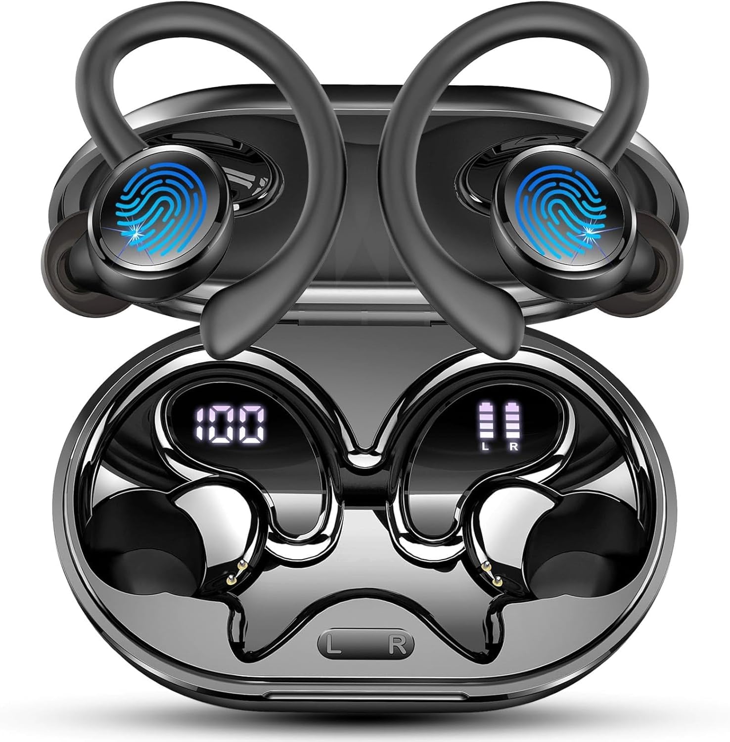 2026 Kopfhörer Kabellos Bluetooth 5.4, Bluetooth Kopfhörer, 6 ENC Noise Cancelling Mics, 56 Std Spielzeit, HiFi Stereo, In Ear Kopfhörer Kabellose Kopfhörer, IP7 Wasserdicht, Sport Ohrhörer mit LED