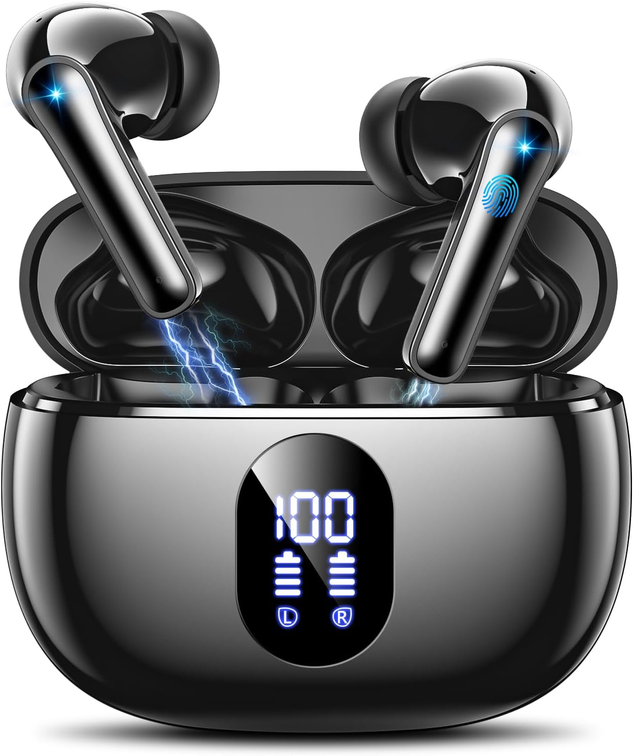 Bluetooth Kopfhörer 2026, HiFi-Tiefbass, Kopfhörer Kabellos Bluetooth 5.4 | In-Ear Kopfhörer, 4 ENC-Mikrofone für klare Anrufe, 48 Std., LED-Anzeige, IPX7 Sport-Earbuds, für iPhone/Android und Reisen
