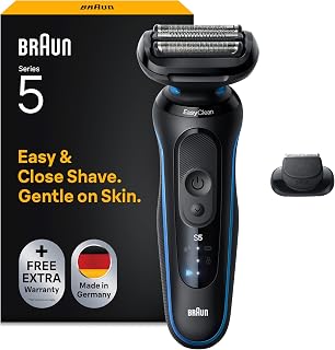 e Anzeige – Braun Rasierer Herren Elektrisch Series 5, Rasierapparat, 52-B1200si, Blau | Kabelloser Elektrorasie...